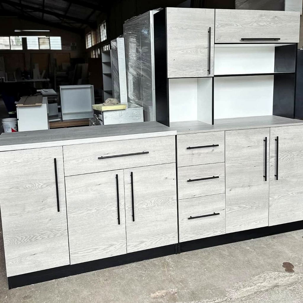 Kombera 2-Piece Washed Oak Modular Kitchen Pantry & Hutch